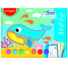 Set de Pintura con Témperas, Dots Ocean, 30 Pzas, (7x Témperas, 6x Hojas con Diseño, 2x Pinceles, 3x Marcos, 12x Goma Eva Adhesiva), Set